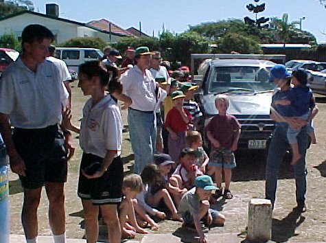 The team waitng in the que to be presented their tropheys