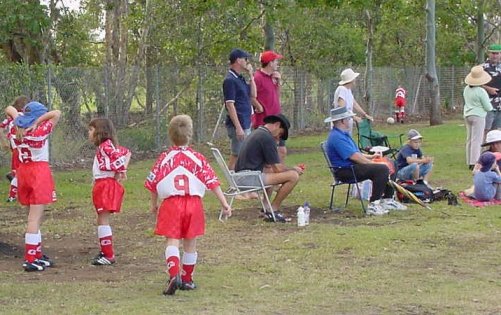 team getting ready with supporters